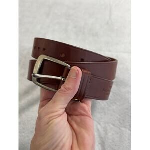 Polo Ralph Lauren Brown Leather Belt with Silver Buckle Size 32